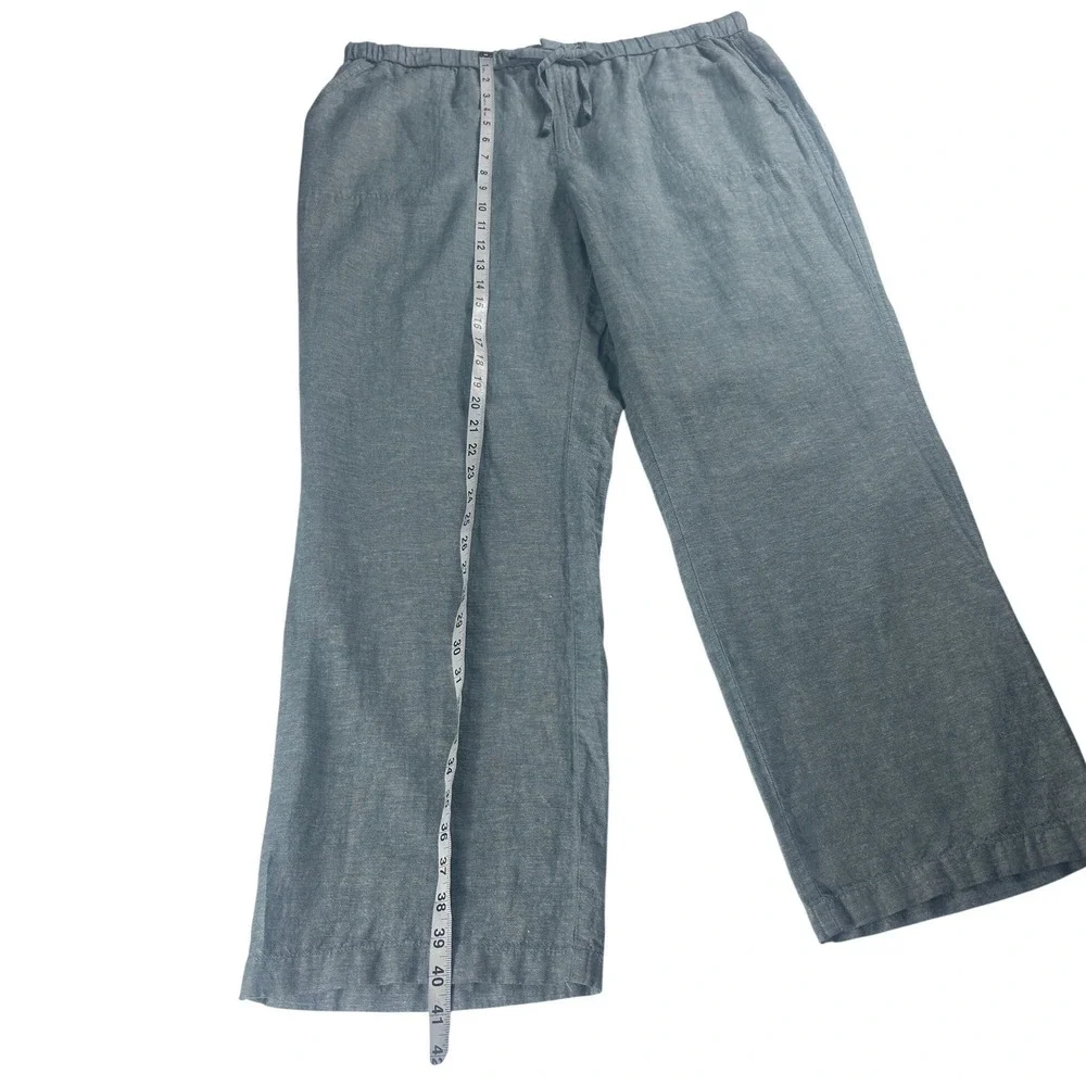 Liz‎ Claiborne Womens XL Wide Leg Linen Blend Pants Dark Forest Green 343436 NWT